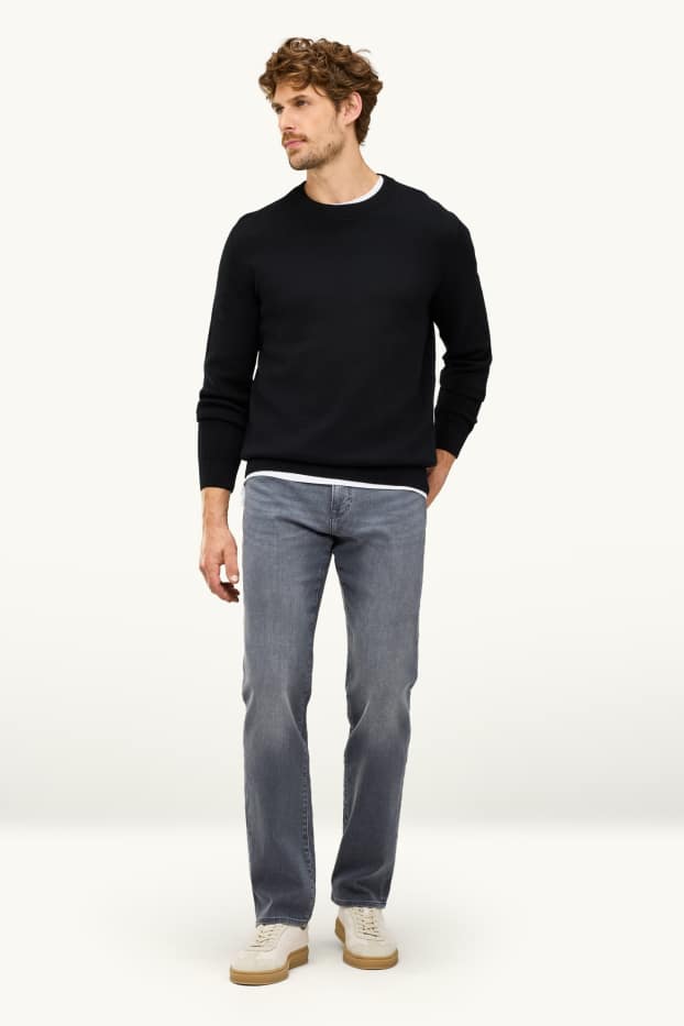 Men - Straight jeans - flex jog denim - denim-gray