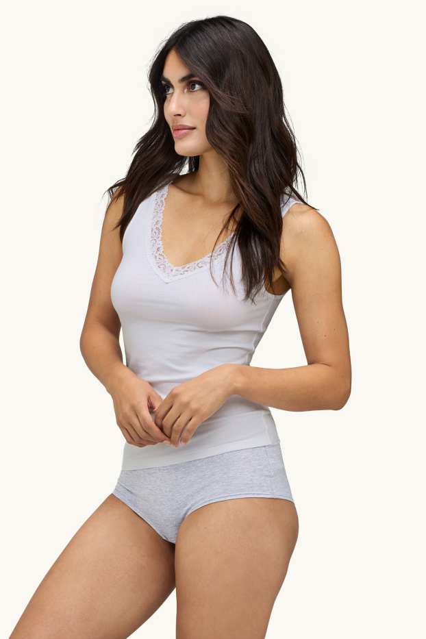 Donna - Confezione da 2 - maglia intima - bianco / rosa