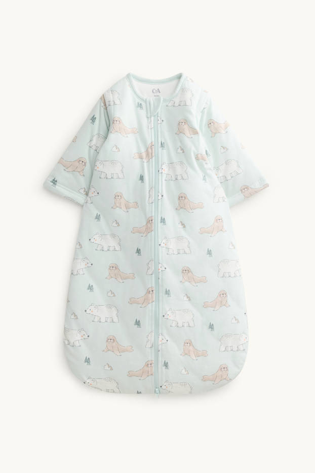 Neonati - Orso polare e foca - sacco nanna per neonati - 6-18 mesi - 3,0 TOG - azzurro