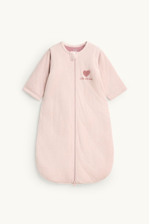 Bébés filles - Petit cœur - gigoteuse - 6 à 18 mois - 3,5 TOG - finition côtelée - rose tendre