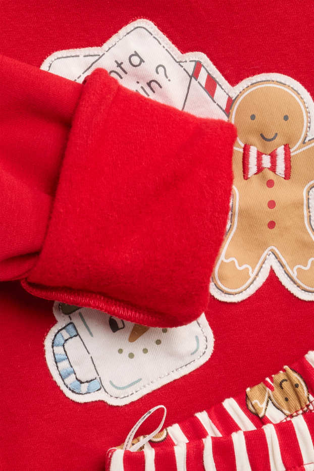 Children Girls - Mini Me - gingerbread man - children's Christmas pyjamas - 2 piece - red