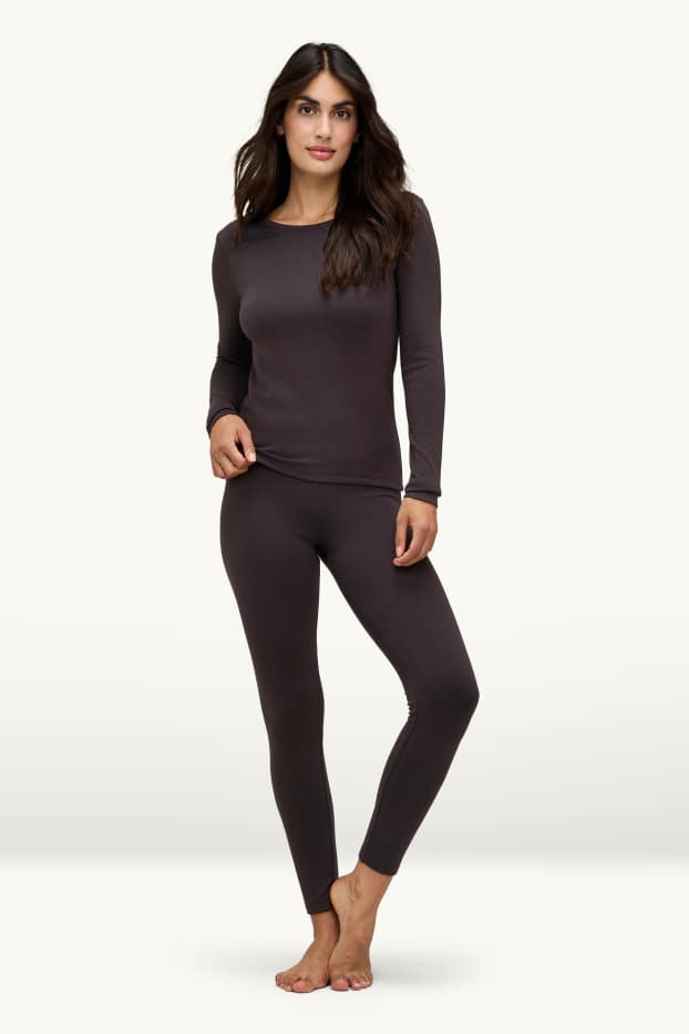 Donna - Calzamaglia intima termica - THERMOLITE® - marrone scuro