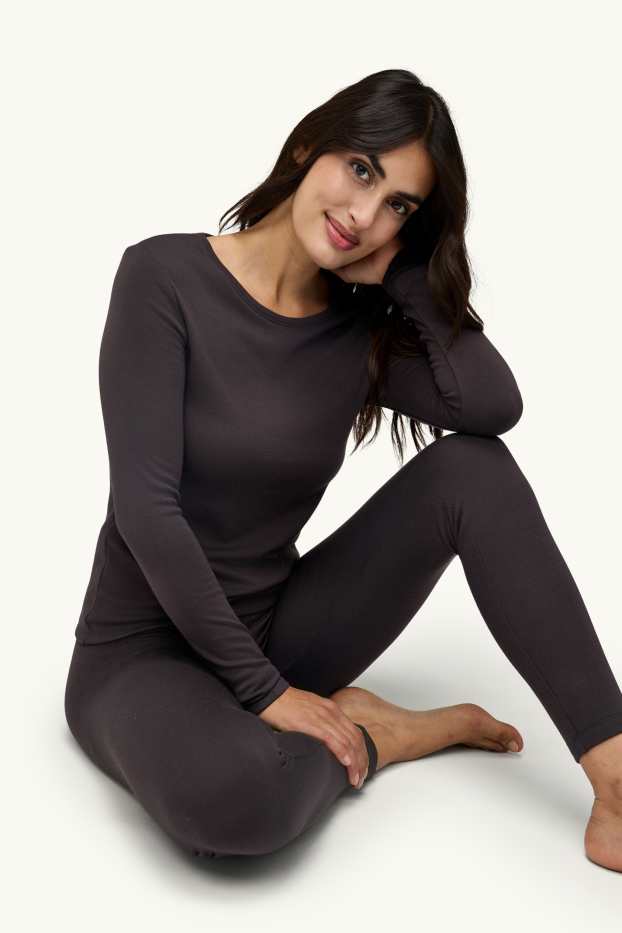 Donna - Calzamaglia intima termica - THERMOLITE® - marrone scuro