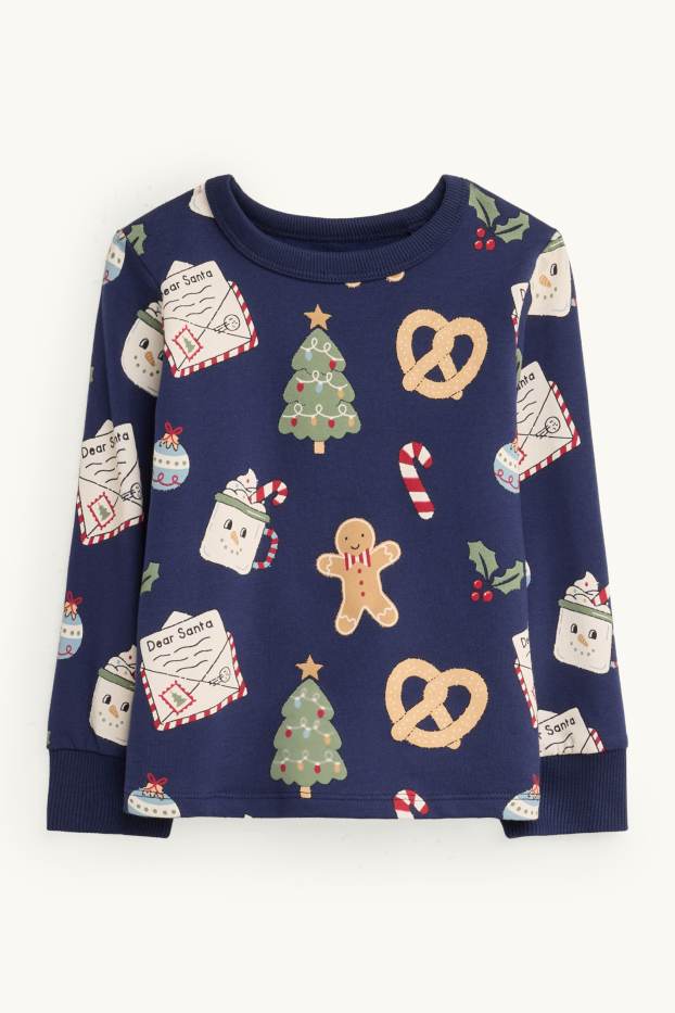 Children Girls - Mini Me - children's Christmas pyjamas - 2 piece - dark blue