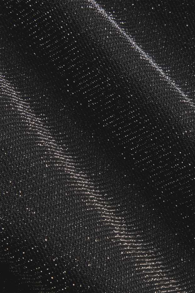 Femmes - Haut à manches longues - regular fit - effet brillant - noir / argent