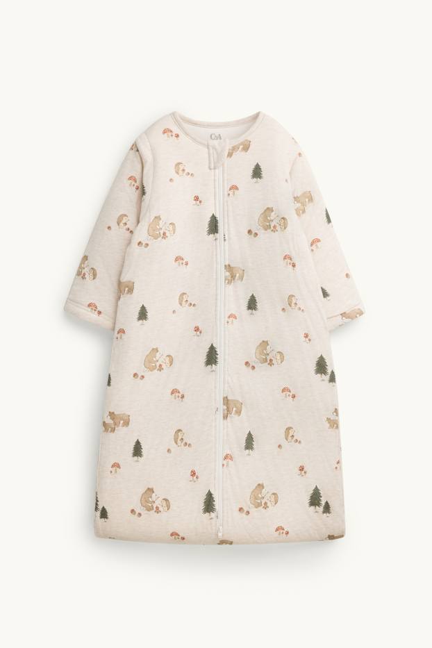 Bébés filles - Ours et petit hérisson - gigoteuse pour bébé - 18 à 36 mois - 3,0 TOG - beige