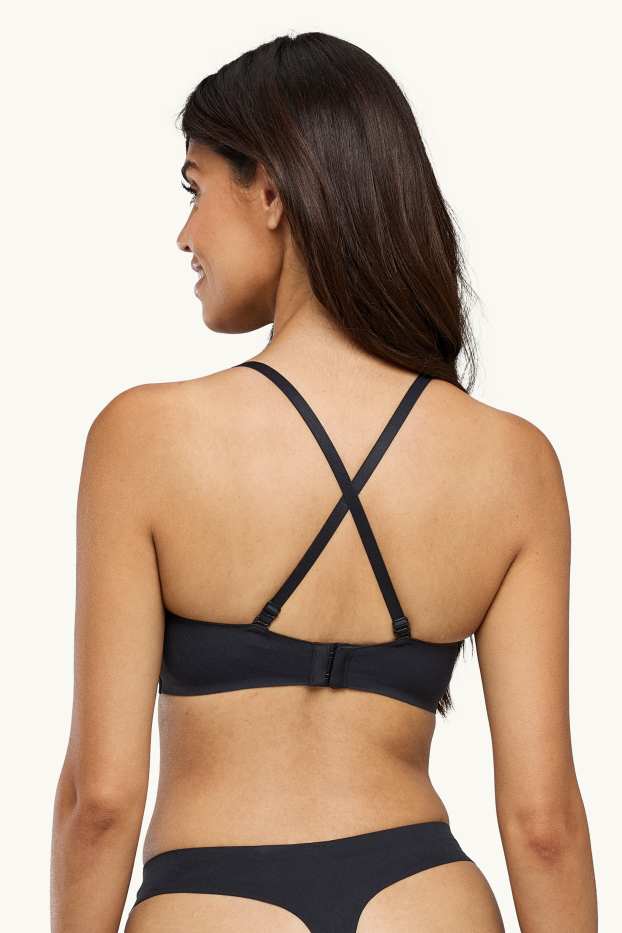 Femmes - Soutien-gorge bandeau invisible - ampliforme - noir
