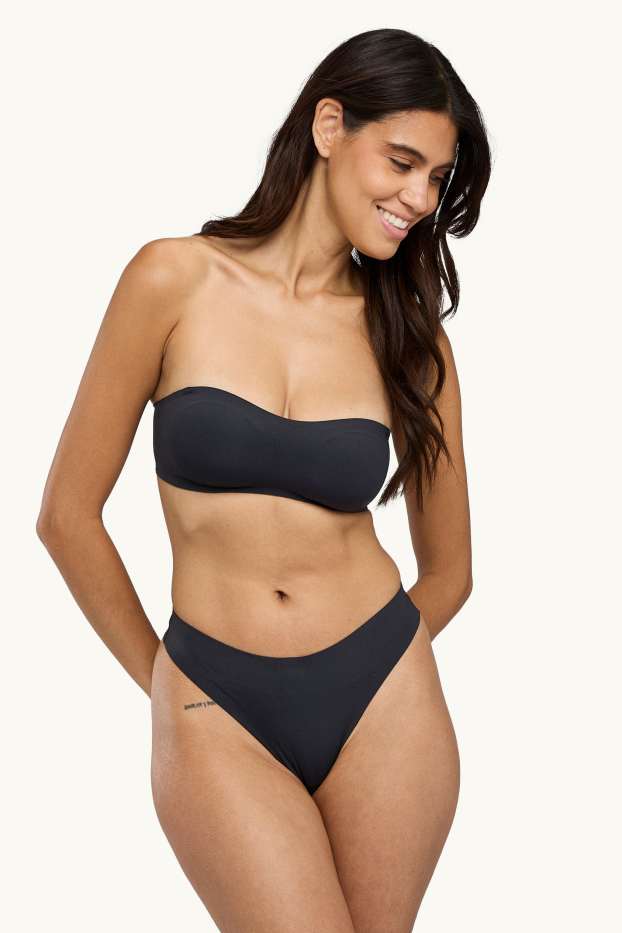 Femmes - Soutien-gorge bandeau invisible - ampliforme - noir