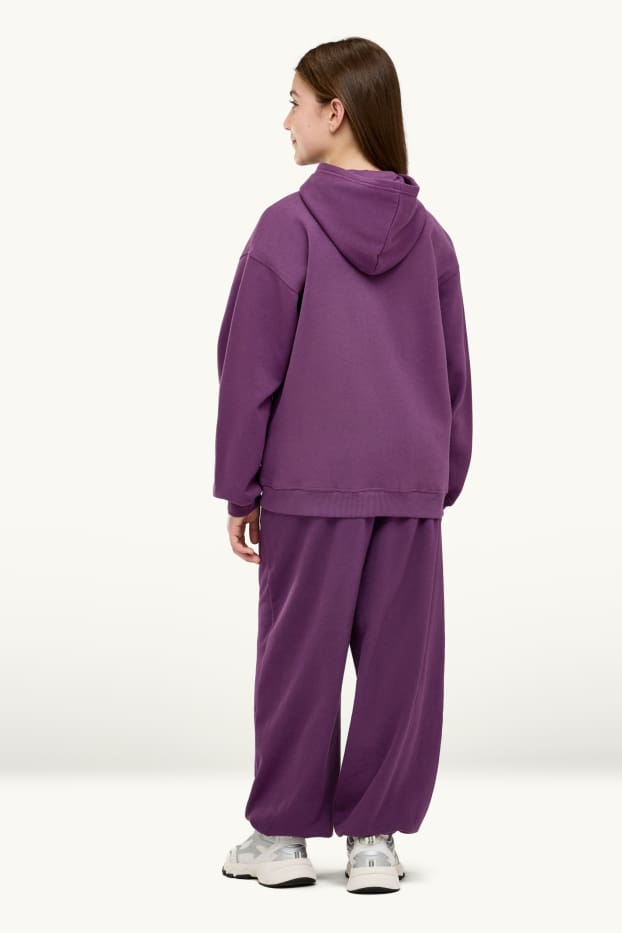 Children Girls - Los Angeles - set - hoodie and joggers - 2 piece - purple