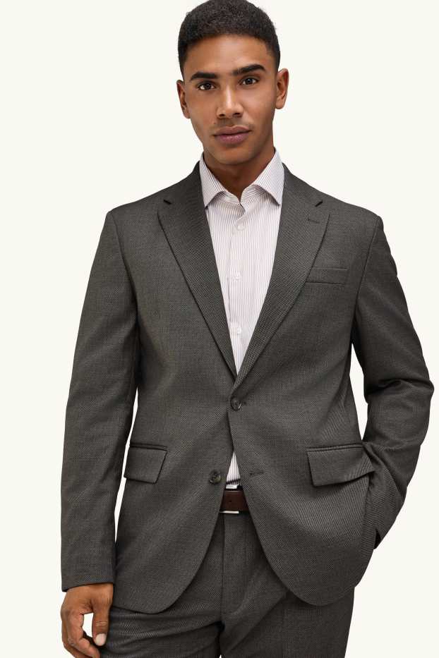 Men - Mix & match tailored jacket - regular fit - stretch - dark gray