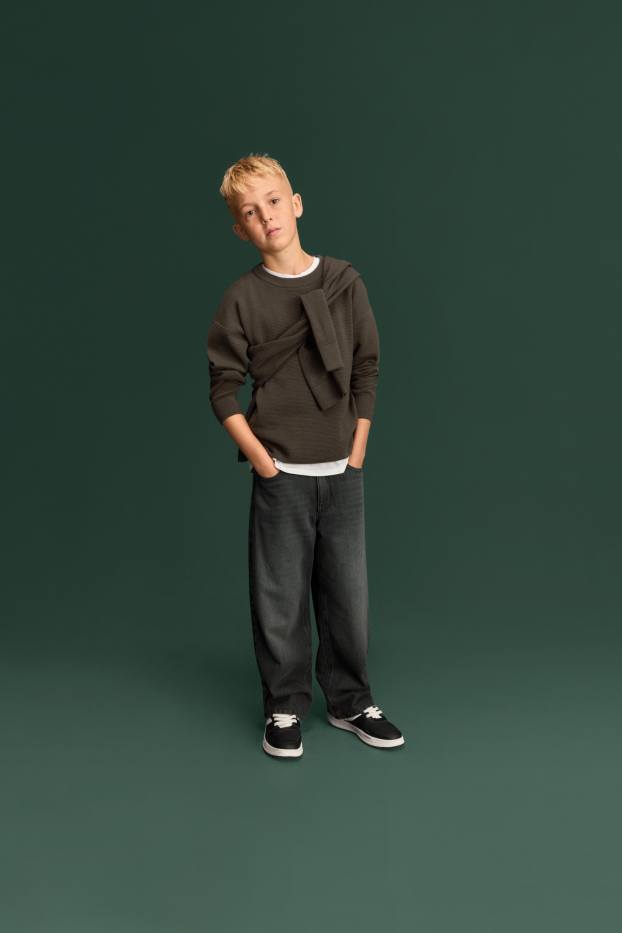 Nen - Baggy Jeans - texans tèrmics - texà gris fosc