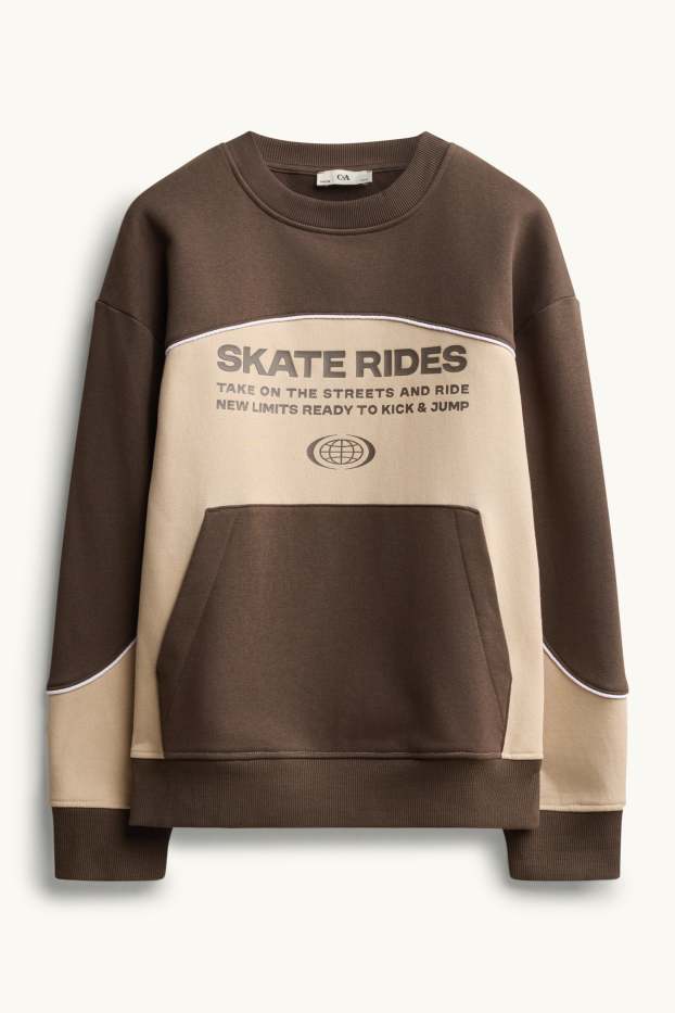 Copii - Băieți - Skate - bluză de molton - maro / bej