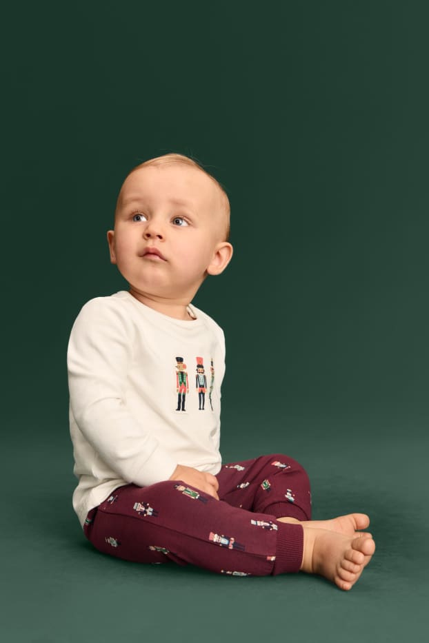 Baby Buben - Mini Me - Nussknacker - Baby-Weihnachts-Pyjama - 2 teilig - bordeaux / weiß