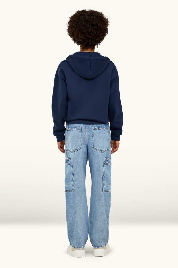 Children Boys - Cargo jeans - thermal jeans - denim-light blue