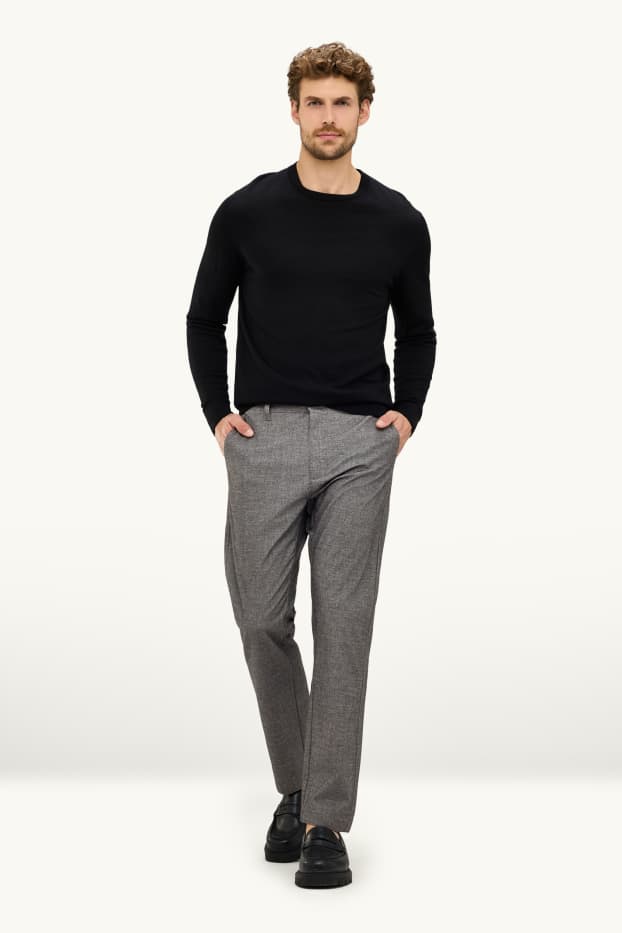 Bărbați - Chino - regular fit - gri melanj
