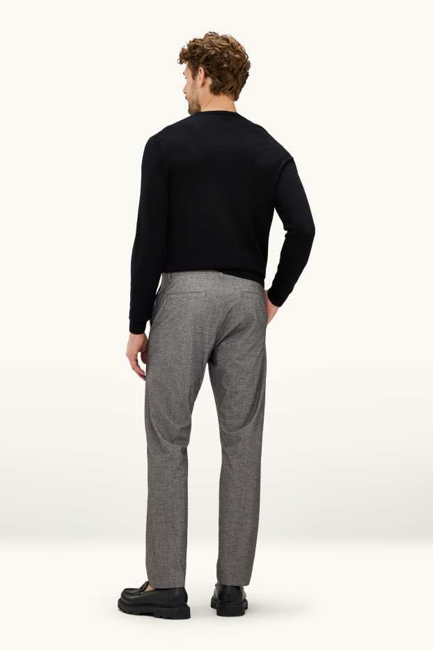 Bărbați - Chino - regular fit - gri melanj