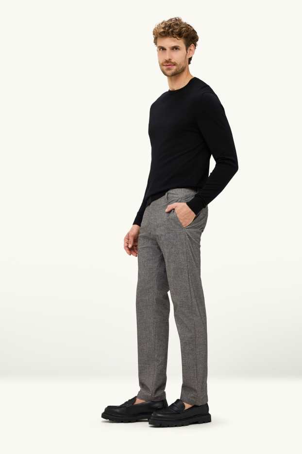 Bărbați - Chino - regular fit - gri melanj