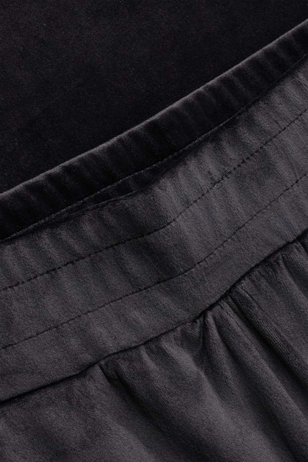 Dona - Pantalons de xandall de vellut - gris fosc