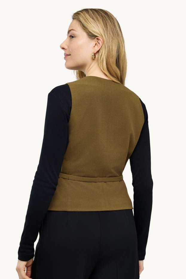 Damen - Business-Weste - Slim Fit - khaki