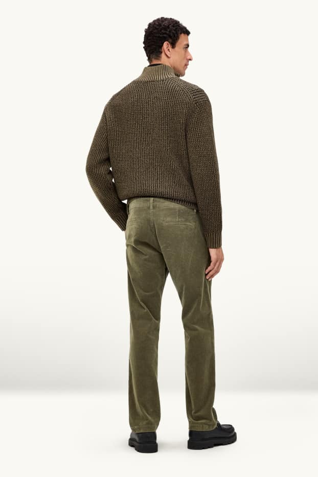 Herren - Cord-Chino - Regular Fit - dunkelgrün
