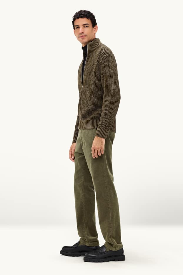 Herren - Cord-Chino - Regular Fit - dunkelgrün