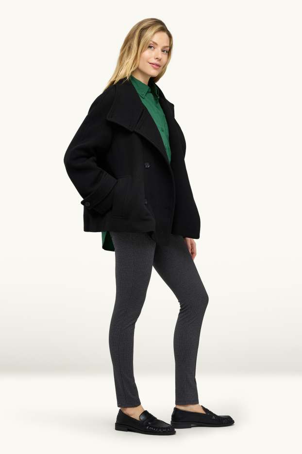 Femmes - Leggings - finition texturée - mélange gris foncé