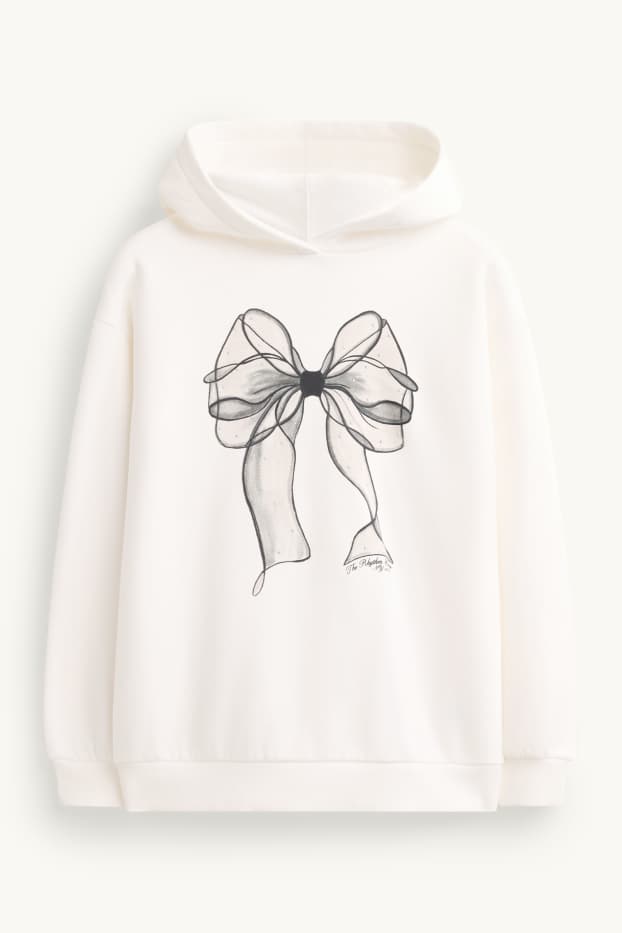 Kinder Mädchen - Schleife - Set - Hoodie und Jogginghose - 2 teilig - weiß / schwarz