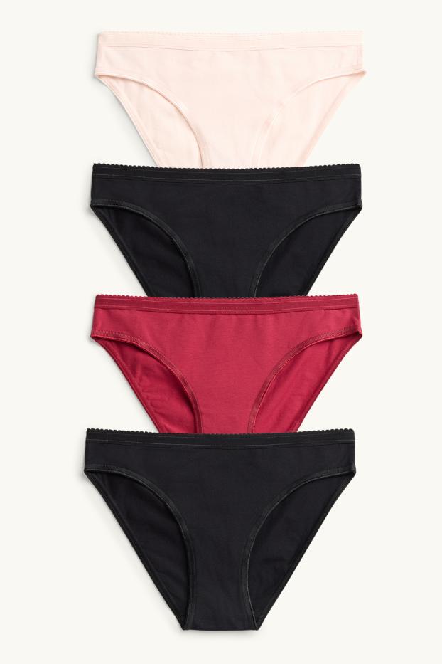 Damen - Multipack 4er - Slip - rot