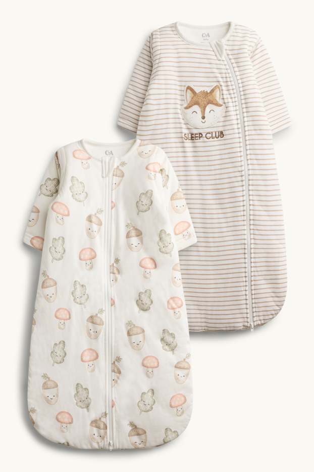 Baby Girls - Multipack of 2 - baby sleeping bag - 6-12 months - 3.0 TOG - brown / cremewhite