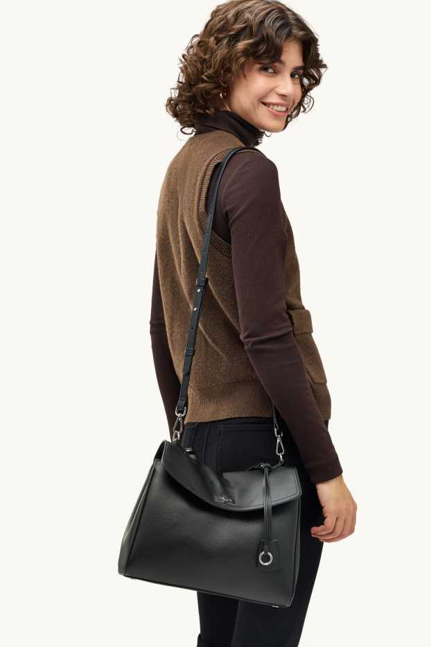 Dames - Schoudertas - imitatieleer - zwart