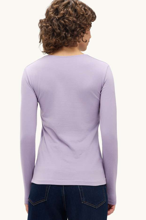 Femmes - Haut à manches longues - slim fit - lilas
