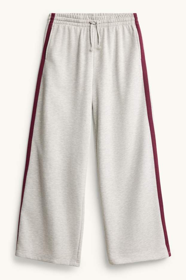 Copii - Fete - Pantaloni de trening - gri / roșu închis