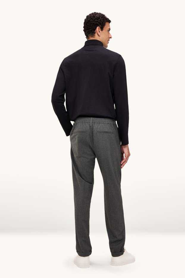 Pánské - Kalhoty chino - tapered fit - tmavošedá