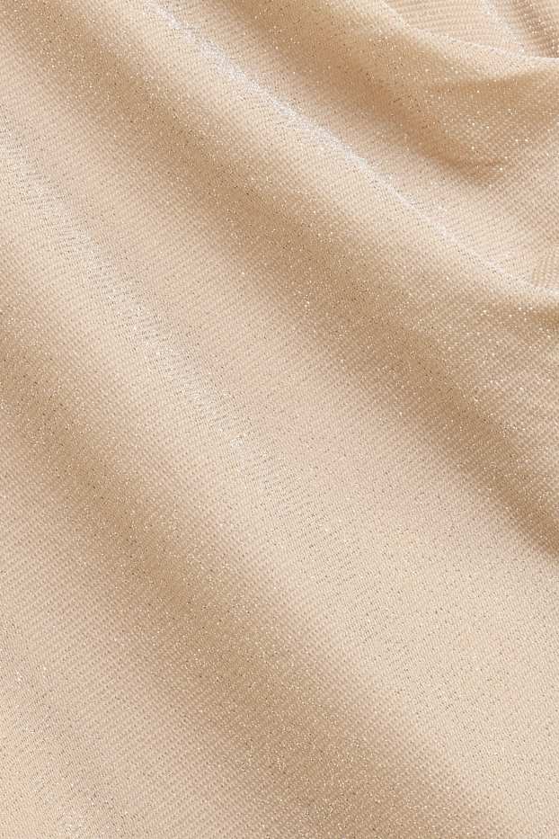 Dona - Samarreta de màniga llarga - regular fit - efecte brillant - crema