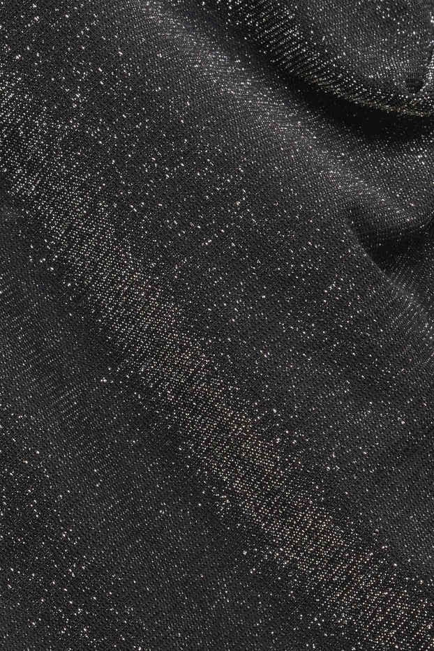 Dona - Samarreta de màniga llarga - regular fit - efecte brillant - negre