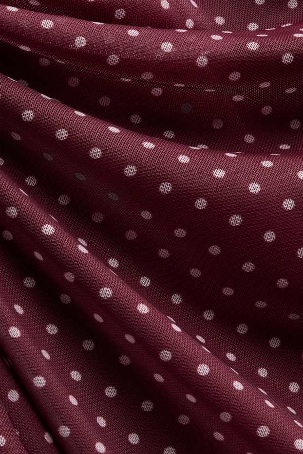 Donna - Vestito bodycon - tulle - a pois - bordeaux