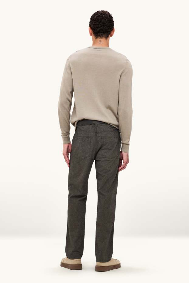 Home - Pantalons amb cinturó - regular fit - gris marronós