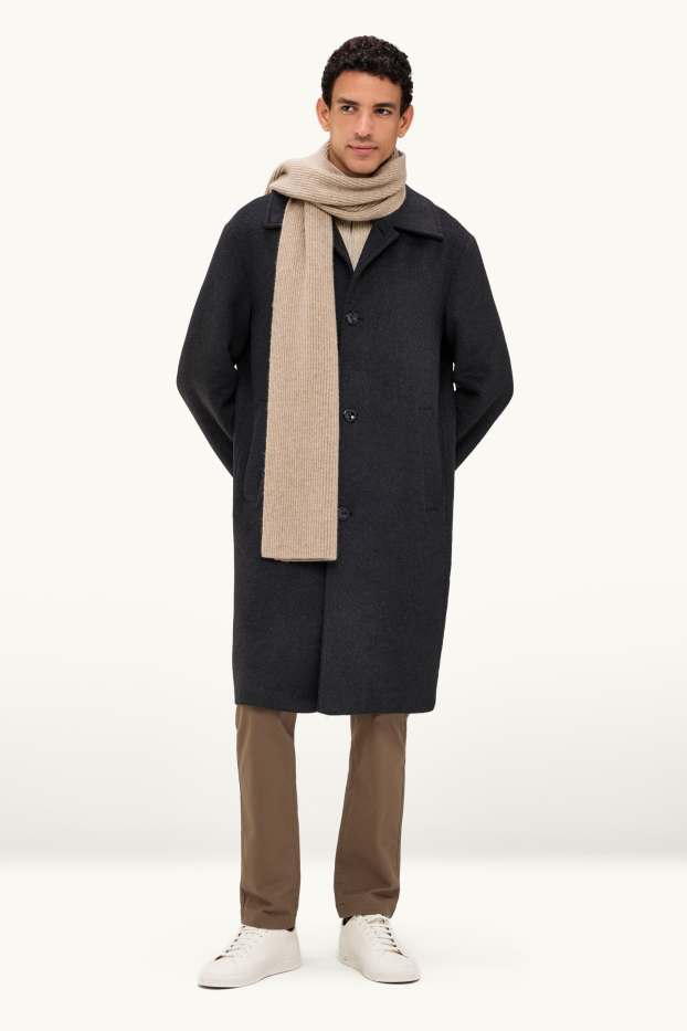 Herren - Kaschmir-Schal - gerippt - beige-melange