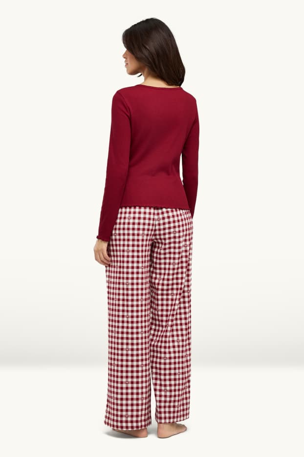 Women - Pyjamas - red / white
