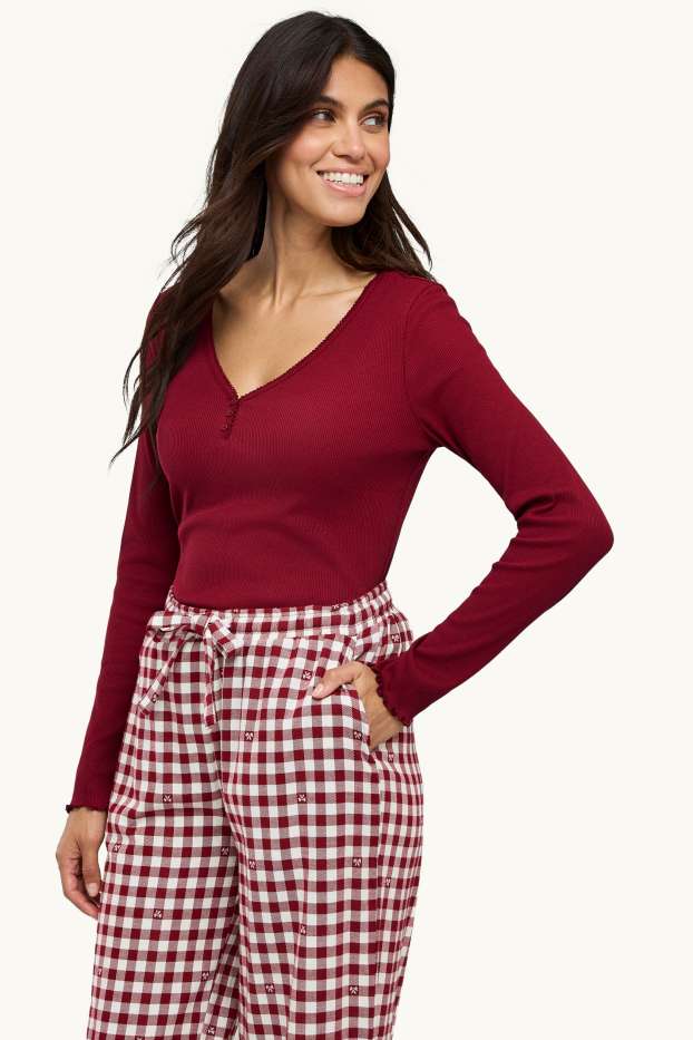 Women - Pyjamas - red / white