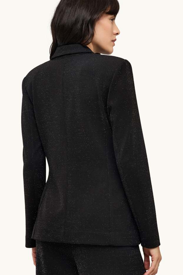 Dona - Blazer formal - entallat - efecte brillant - negre