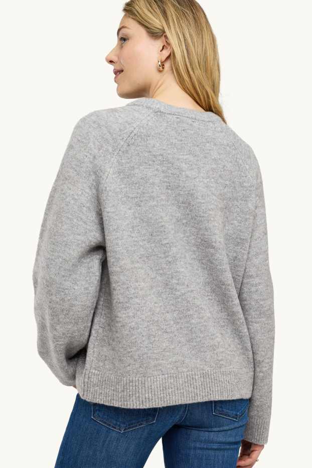 Damen - Weihnachtspullover - grau-melange