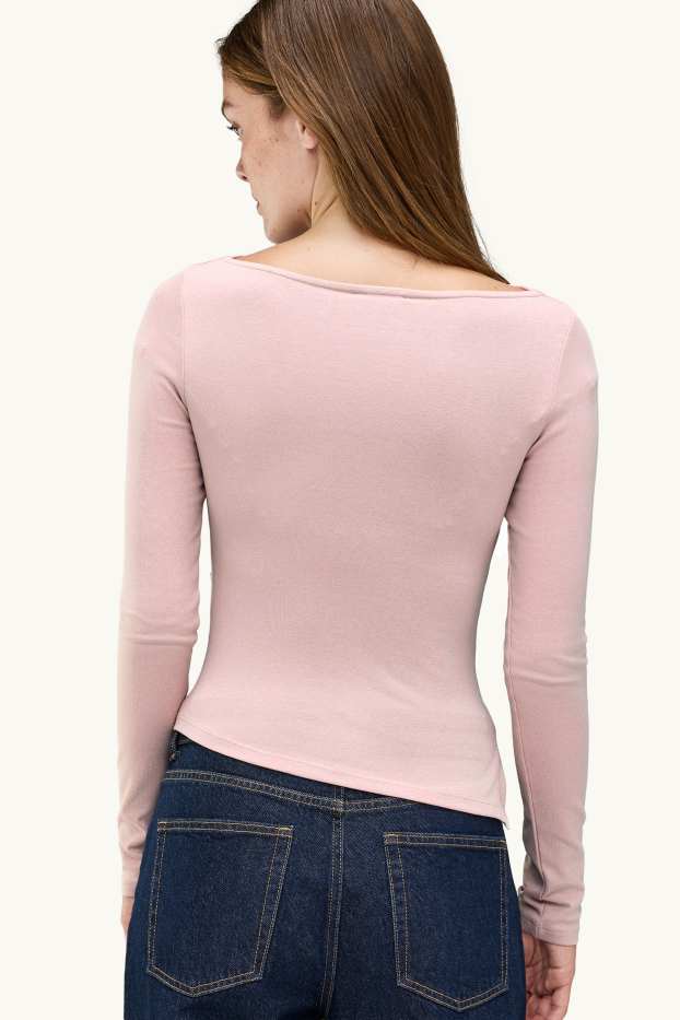 Femmes - Haut à manches longues - slim fit - rose tendre