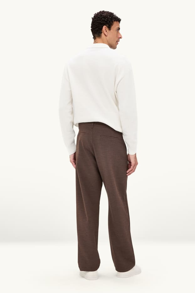 Hommes - Chino - relaxed fit - marron foncé