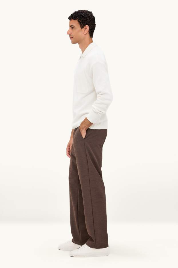 Hommes - Chino - relaxed fit - marron foncé