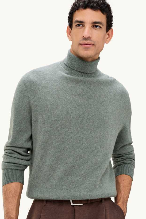 Home - Jersei de coll alt de caixmir - verd