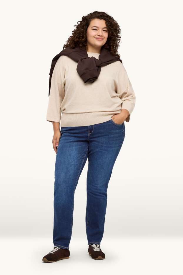 Women - Slim jeans - mid-rise waist - shaping jeans - LYCRA® - blue denim