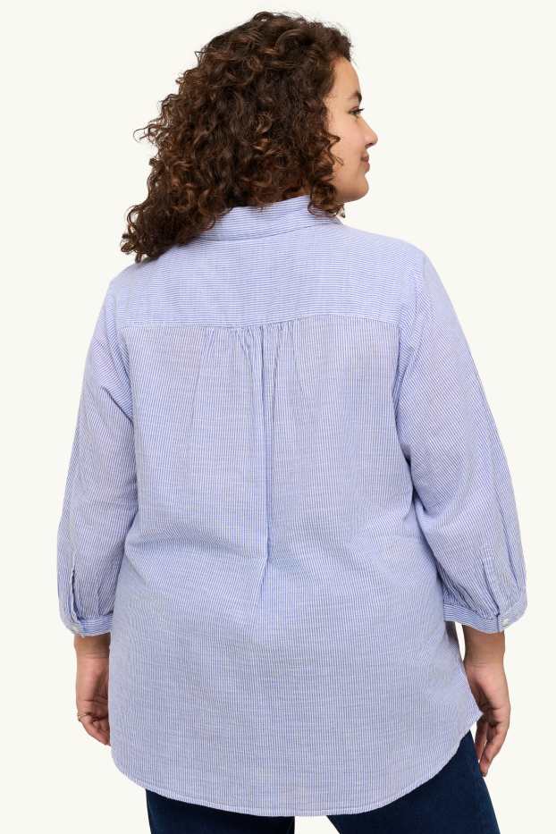 Dona - Brusa - de ratlles - blau/blanc