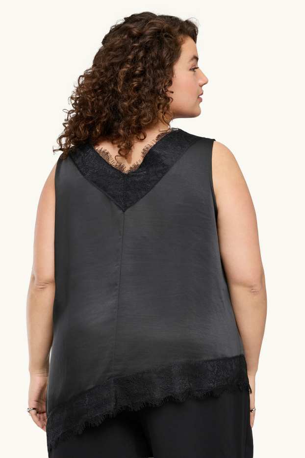 Femmes - Caraco en satin - noir