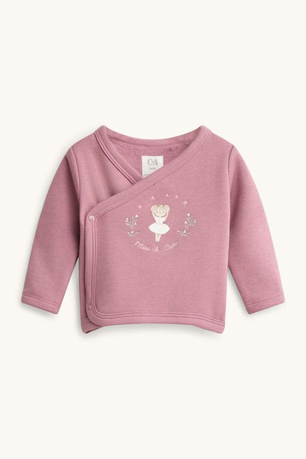 Neonate - Ballerina - completo natalizio per neonate - con fodera in pelo - bianco / rosa